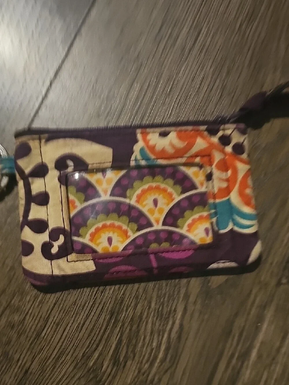 Vera Bradley Plum Crazy Purple Quilted Wristlet and Card Pouch Purse